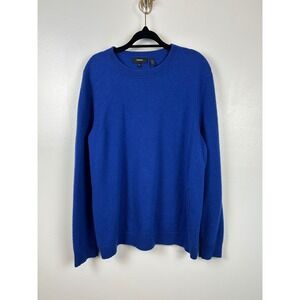 Theory Mens Royal Blue 100% Cashmere Crew Neck Sweater Size XL Haider Pullover